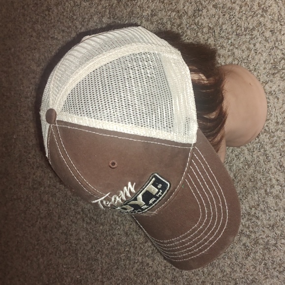 Team Hoyt Archery Embroidered Trucker Mesh Snapback Brown Hat OS - Picture 3 of 10